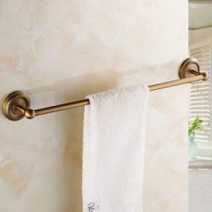 Porte-serviettes en cuivre huilé de type antique 64 x 8 cm