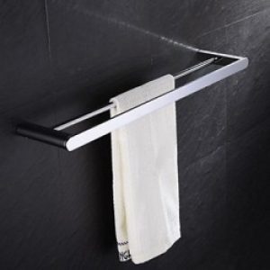 Porte-serviettes en laiton chromé de style contemporain avec fixation murale ( 60 cm )