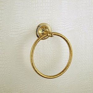 Porte-serviettes rond en laiton antique et ti-pvd