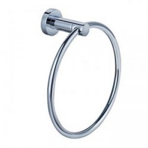 Porte-serviettes rond et contemporain en inox poli miroir