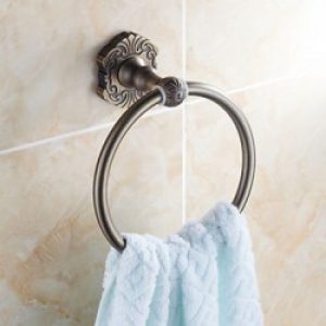 Porte-serviettes sous forme d’anneau de style antique avec finition en bronze 22 x 18 cm