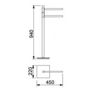 Porte-serviettes sur pieds 94 Kassandra