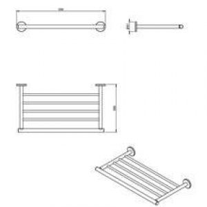 Porte-serviettes étagère plate architecte COSMIC