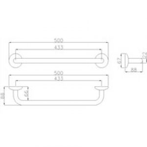 Porte-serviettes unique 50cm blanc Medinylon…