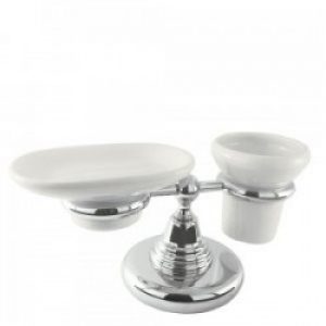 Porte‑verre ‑ porte‑savon en céramique, de plan de toilette   – TRES 12463613