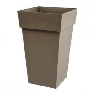 Pot carré haut taupe – 39 x 39 cm – 62 litres – Toscane 13635