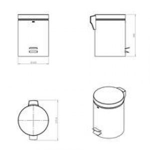 Poubelle architecte acier 5 L COSMIC