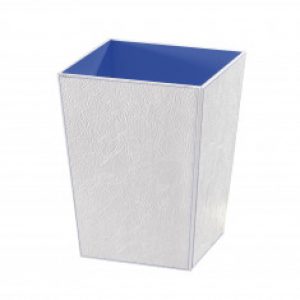 Poubelle cuir blanc Perle