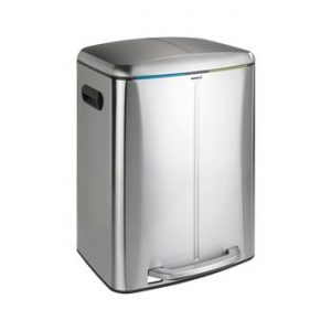 Poubelle de cuisine à pédale WENKO PRIMO inox – 2×20 litres
