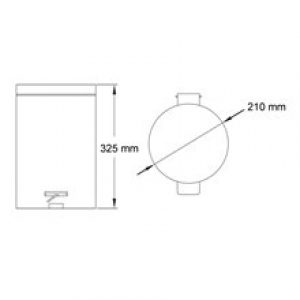 Poubelle ronde avec pédale 5L satinée Mediclinics