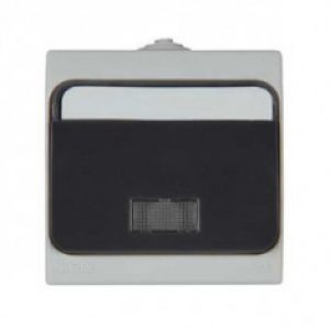 Poussoir bascule lumineux étanche NF (+étiquette)