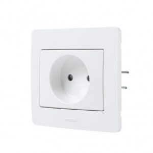 Prise 2P encastrée complète – blanc – Diam2