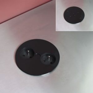 Prise de cuisine – ALTON Bloc 2 prises à encastrer Noir