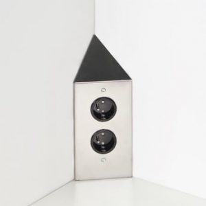 Prise de cuisine – Bloc d´angles BRIGHTON 2 prises Inox brossé