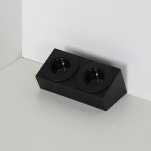 Prise de cuisine – Bloc de 2 prises BARRY soft touch noir