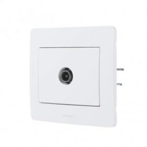 Prise TV encastrée complète – blanc – Diam2