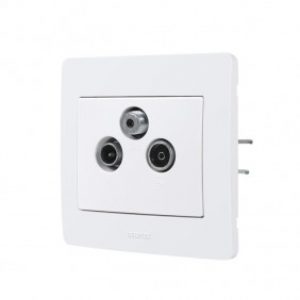 Prise TV-FM-SAT encastrée complète – blanc – Diam2