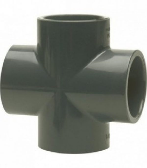 PVC-U – Manchon adhesif Piece en croix, 63 mm, manchon adhesif universel