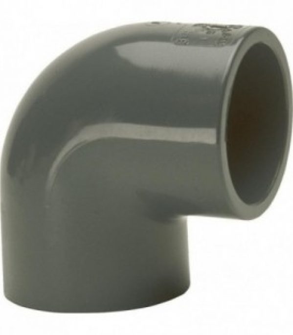 PVC-U – manchon à coller Coude 90, 90 mm, manchon adhesif bilateral