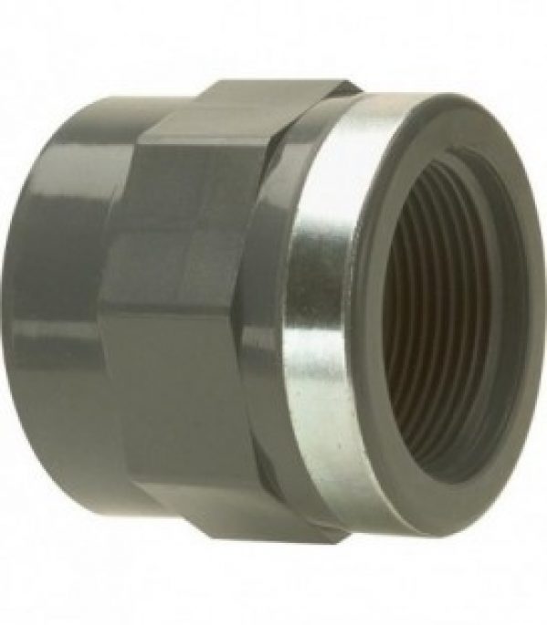 PVC-U – Raccord adhesif Manchon filete de reduction 63 mm x 2&Prime;, filet femelle