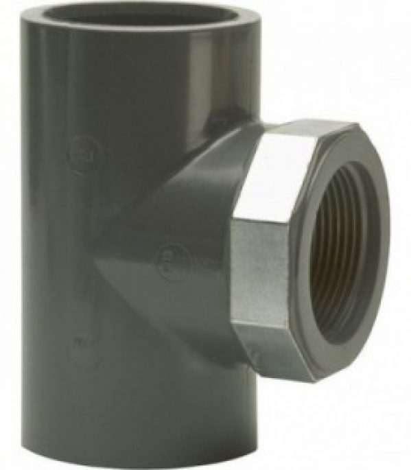 PVC-U – Raccord adhesif Piece en T, 32 mm x 1&Prime;, sortie filetage cylindrique
