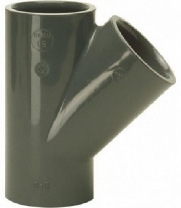PVC-U – Raccord adhesif Raccord en Y 45, 50 mm, manchon adhesif universel