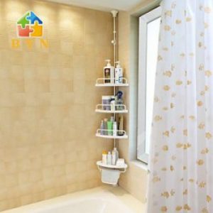 Quatre étagères de coin à crémaillère en acier inoxydable