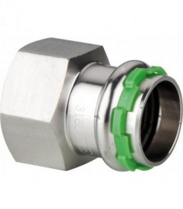 Raccord a sertir inox VCE270G, manchon de transition fem 35 mm x DN25 (1&Prime;), contour V