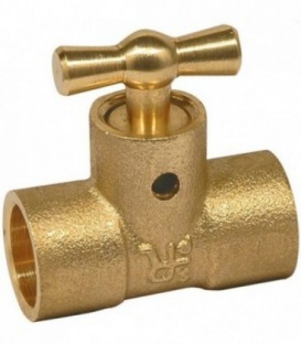 Raccord a souder laiton droit avec arret, 22x22x22mm