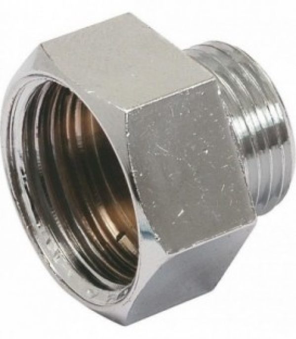 Raccord laiton chromé mamelon réduit fem-male 8246RC – 3/8&Prime; 1/2&Prime;