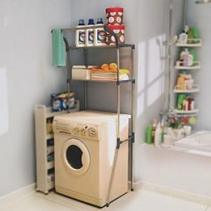 Rack à deux étagères en acier inoxydable pour machines à laver