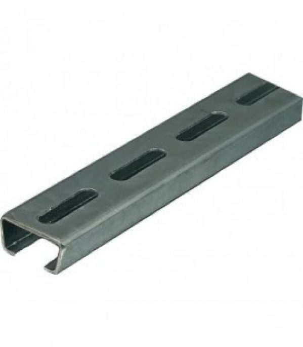 Rail profile-C zingue troué 200x20x8 mm epaisseur 2,00 mm Largeur de glissement 16,5 mm