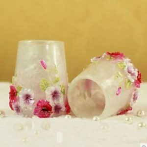 Récipient de salle de bain en résine blanche verre