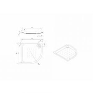 Receveur de douche d’angle encastré 80x80cm…