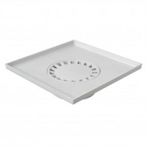 Receveur siphonné PVC 400x400mm sortie verticale – Sable