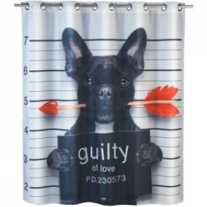 Rideau de douche anti-moisissure – Guilty Dog – 180 x 200 cm
