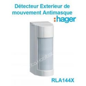 RLA144X Détecteur de mouvement Extérieur Antimasque IP 55 Hager Sepio pile lithium fournie