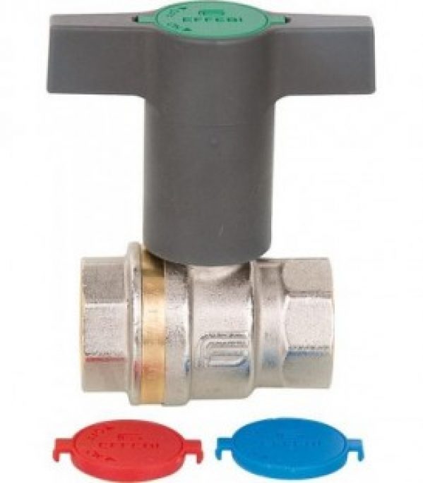 Robinet a bille eau potable Aster 1/2&Prime; laiton, avec rallonge poignée papillon plastique, DVGW