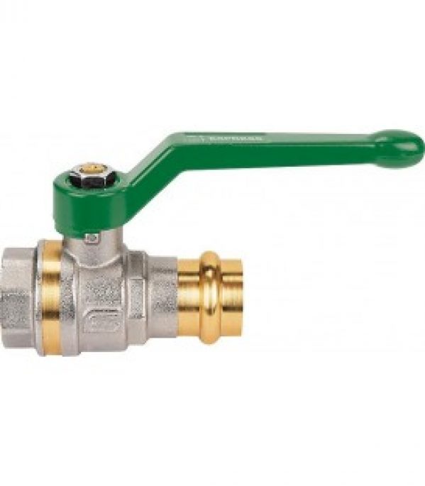 Robinet a bille en laiton a sertir – filetage femelle levier manuel alu – 28 x 1&Prime;