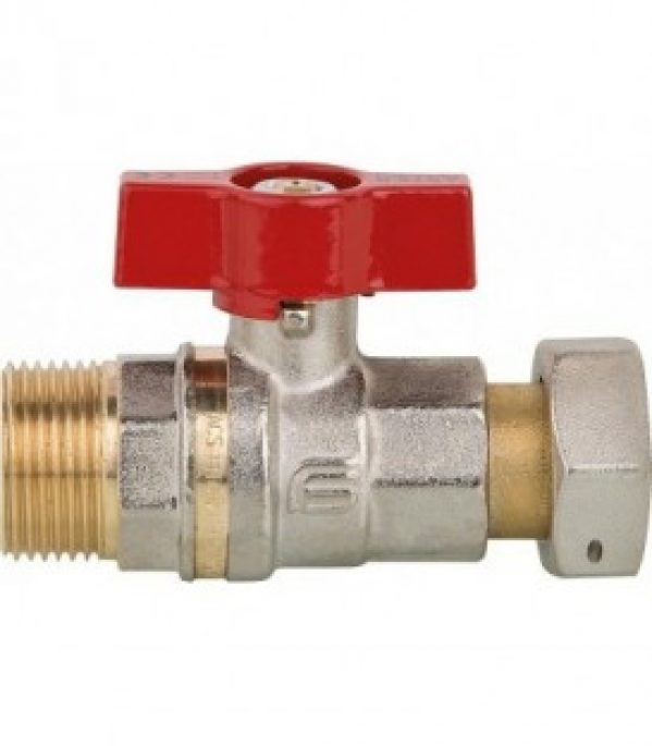 Robinet a boisseau sphérique laiton ASTER ACS, 3/4&Prime; male x 3/4&Prime; écrou tourna avec levier alu