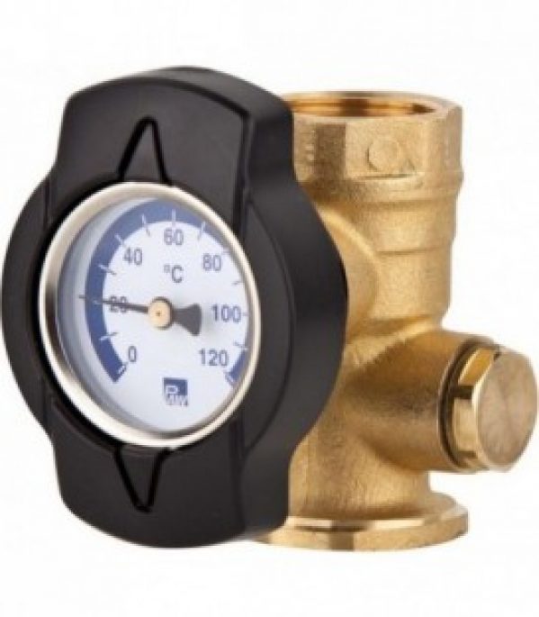 Robinet . bille de thermom ctre avec thermom ctre . pointeur bleu, bride de 1 « 1/4&Prime; » et filetage femelle 1 1/4&Prime; » « 