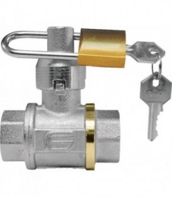 Robinet à bille en laiton TOTAL femelle/femelle 3/4&Prime; avec capuchon pour cadenas