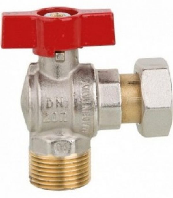 Robinet à bille laiton angle Aster ACS FEm/Male 3/4&Prime;x1/2&Prime; avec levier alu