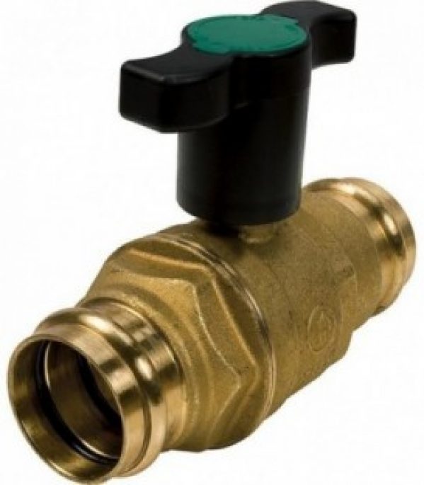 Robinet à bille à sertir DN25 1&Prime; poignée papillon, 28 mm certifié DVGW