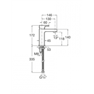 Robinet compact de lavabo avec bec mezzo L90 Roca