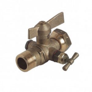 Robinet compteur droit à purge Mâle 1/2&Prime; (15×21) – Ecrou tournant 3/4&Prime; (20×27)
