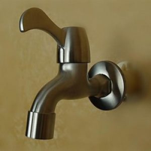 Robinet contemporain en acier inoxydable pour eau froide adapté aux machines à laver