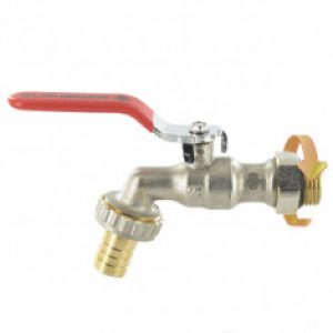 Robinet d&rsquo;arrosage orientable 1/4 tour chromé – Mâle 1/2&Prime; (15/21) – Nez Mâle 3/4 » (20/27)