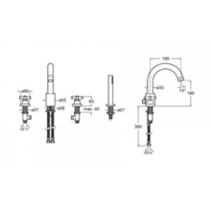 Robinet de baignoire-douche avec mélangeur…