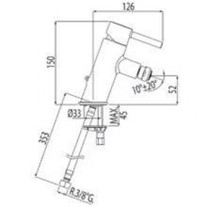 Robinet de bidet Alplus incliné avec poignée…